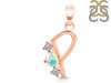 Opal & White Topaz Alphabet P Pendant OPL-RDA-68.
