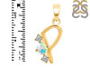 Opal & White Topaz Alphabet P Pendant OPL-RDA-68.