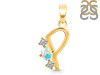 Opal & White Topaz Alphabet P Pendant OPL-RDA-68.