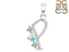 Opal & White Topaz Alphabet P Pendant OPL-RDA-68.