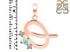 Opal & White Topaz Alphabet Q Pendant OPL-RDA-69.