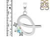 Opal & White Topaz Alphabet Q Pendant OPL-RDA-69.