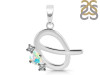 Opal & White Topaz Alphabet Q Pendant OPL-RDA-69.