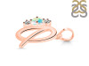Opal & White Topaz Alphabet Q Pendant OPL-RDA-69.