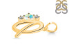 Opal & White Topaz Alphabet Q Pendant OPL-RDA-69.