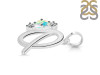Opal & White Topaz Alphabet Q Pendant OPL-RDA-69.
