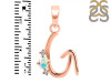 Opal & White Topaz Alphabet G Pendant OPL-RDA-7.