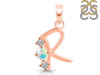 Opal & White Topaz Alphabet R Pendant OPL-RDA-70.