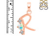 Opal & White Topaz Alphabet R Pendant OPL-RDA-70.