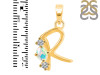 Opal & White Topaz Alphabet R Pendant OPL-RDA-70.