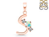 Opal & White Topaz Alphabet S Pendant OPL-RDA-71.
