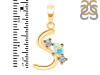 Opal & White Topaz Alphabet S Pendant OPL-RDA-71.