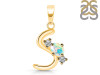 Opal & White Topaz Alphabet S Pendant OPL-RDA-71.