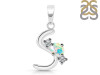 Opal & White Topaz Alphabet S Pendant OPL-RDA-71.