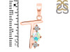 Opal & White Topaz Alphabet T Pendant OPL-RDA-72.