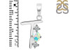 Opal & White Topaz Alphabet T Pendant OPL-RDA-72.
