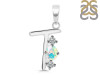 Opal & White Topaz Alphabet T Pendant OPL-RDA-72.