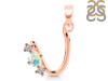 Opal & White Topaz Alphabet U Pendant OPL-RDA-73.
