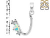 Opal & White Topaz Alphabet U Pendant OPL-RDA-73.