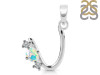 Opal & White Topaz Alphabet U Pendant OPL-RDA-73.