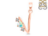 Opal & White Topaz Alphabet V Pendant OPL-RDA-74.