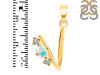 Opal & White Topaz Alphabet V Pendant OPL-RDA-74.