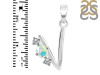 Opal & White Topaz Alphabet V Pendant OPL-RDA-74.