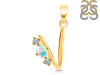 Opal & White Topaz Alphabet V Pendant OPL-RDA-74.