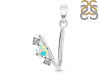 Opal & White Topaz Alphabet V Pendant OPL-RDA-74.
