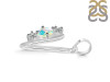 Opal & White Topaz Alphabet V Pendant OPL-RDA-74.