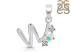 Opal & White Topaz Alphabet W Pendant OPL-RDA-75.