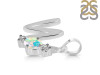 Opal & White Topaz Alphabet W Pendant OPL-RDA-75.