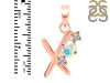 Opal & White Topaz Alphabet X Pendant OPL-RDA-76.