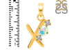 Opal & White Topaz Alphabet X Pendant OPL-RDA-76.