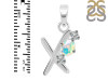 Opal & White Topaz Alphabet X Pendant OPL-RDA-76.