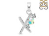 Opal & White Topaz Alphabet X Pendant OPL-RDA-76.