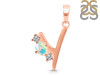 Opal & White Topaz Alphabet Y Pendant OPL-RDA-77.