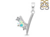 Opal & White Topaz Alphabet Y Pendant OPL-RDA-77.