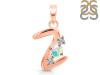 Opal & White Topaz Alphabet Z Pendant OPL-RDA-78.