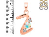 Opal & White Topaz Alphabet Z Pendant OPL-RDA-78.