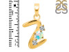 Opal & White Topaz Alphabet Z Pendant OPL-RDA-78.
