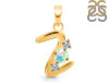 Opal & White Topaz Alphabet Z Pendant OPL-RDA-78.