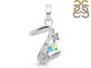 Opal & White Topaz Alphabet Z Pendant OPL-RDA-78.