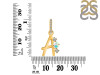 Opal & White Topaz Alphabet A Pendant OPL-RDA-79.