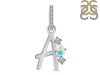 Opal & White Topaz Alphabet A Pendant OPL-RDA-79.