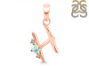 Opal & White Topaz Alphabet H Pendant OPL-RDA-8.