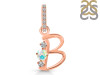 Opal & White Topaz Alphabet B Pendant OPL-RDA-80.