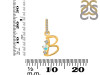 Opal & White Topaz Alphabet B Pendant OPL-RDA-80.