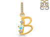 Opal & White Topaz Alphabet B Pendant OPL-RDA-80.