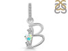 Opal & White Topaz Alphabet B Pendant OPL-RDA-80.